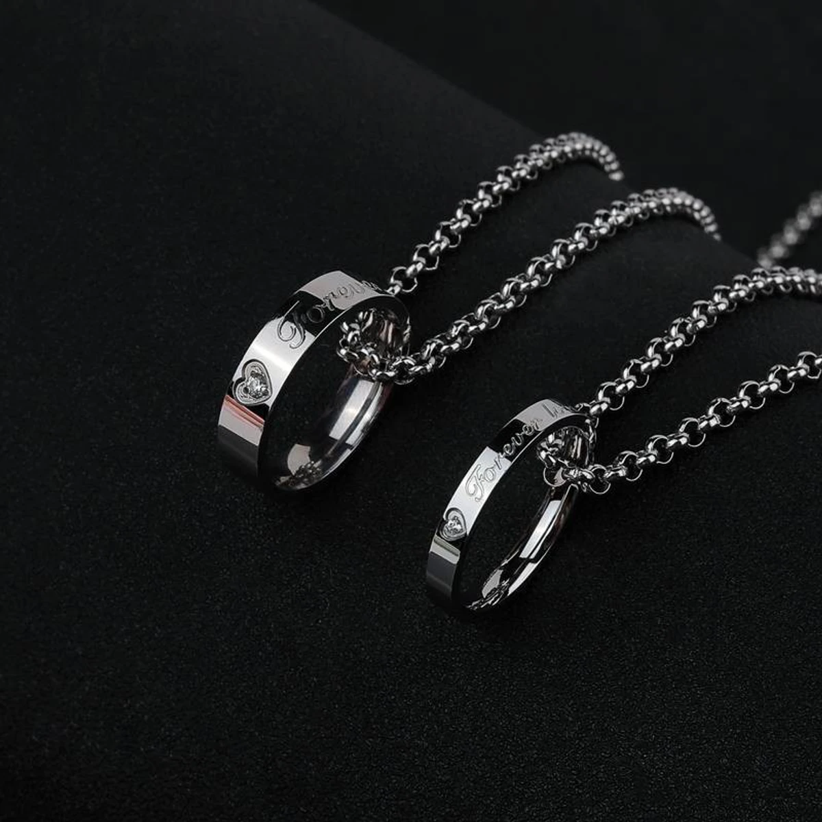 Fashionable Finger Ring With Chain New Stainless Steel Necklace For Men