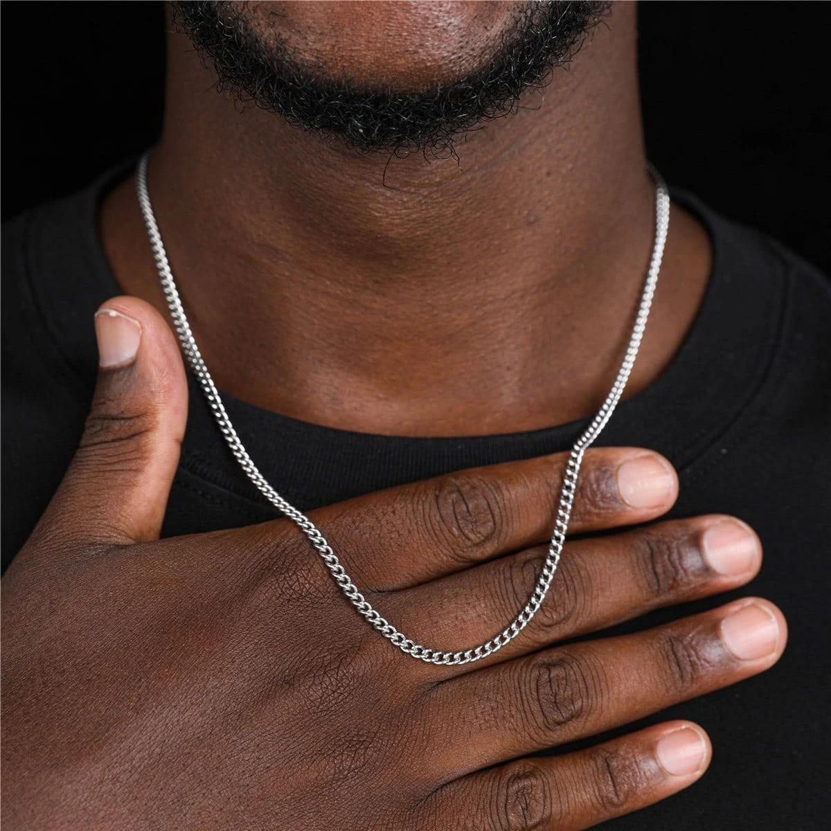 Silver Necklace Mens Chain Stainless Steel stylish Necklace