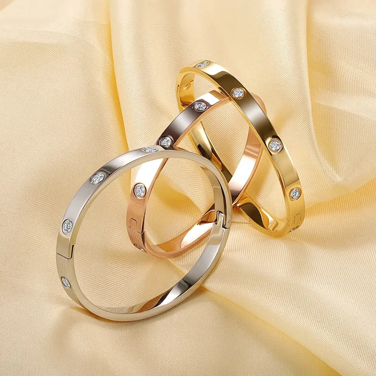 Golden Round Stone Stylish Bracelet For Men