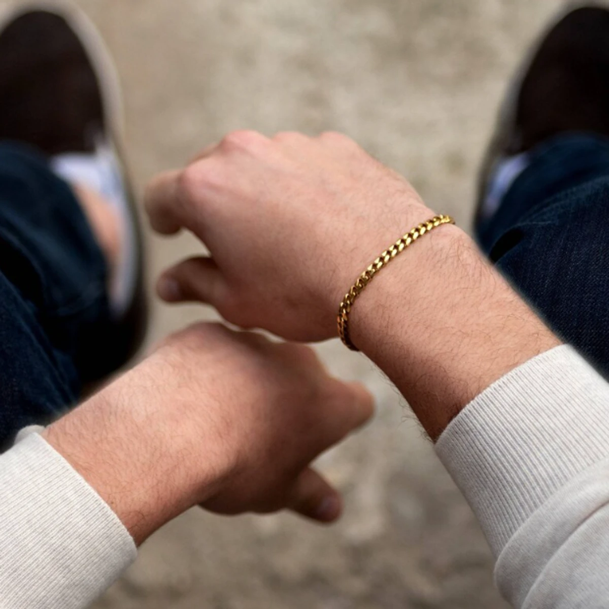 Fashionable Men's Gold Chain Bracelet