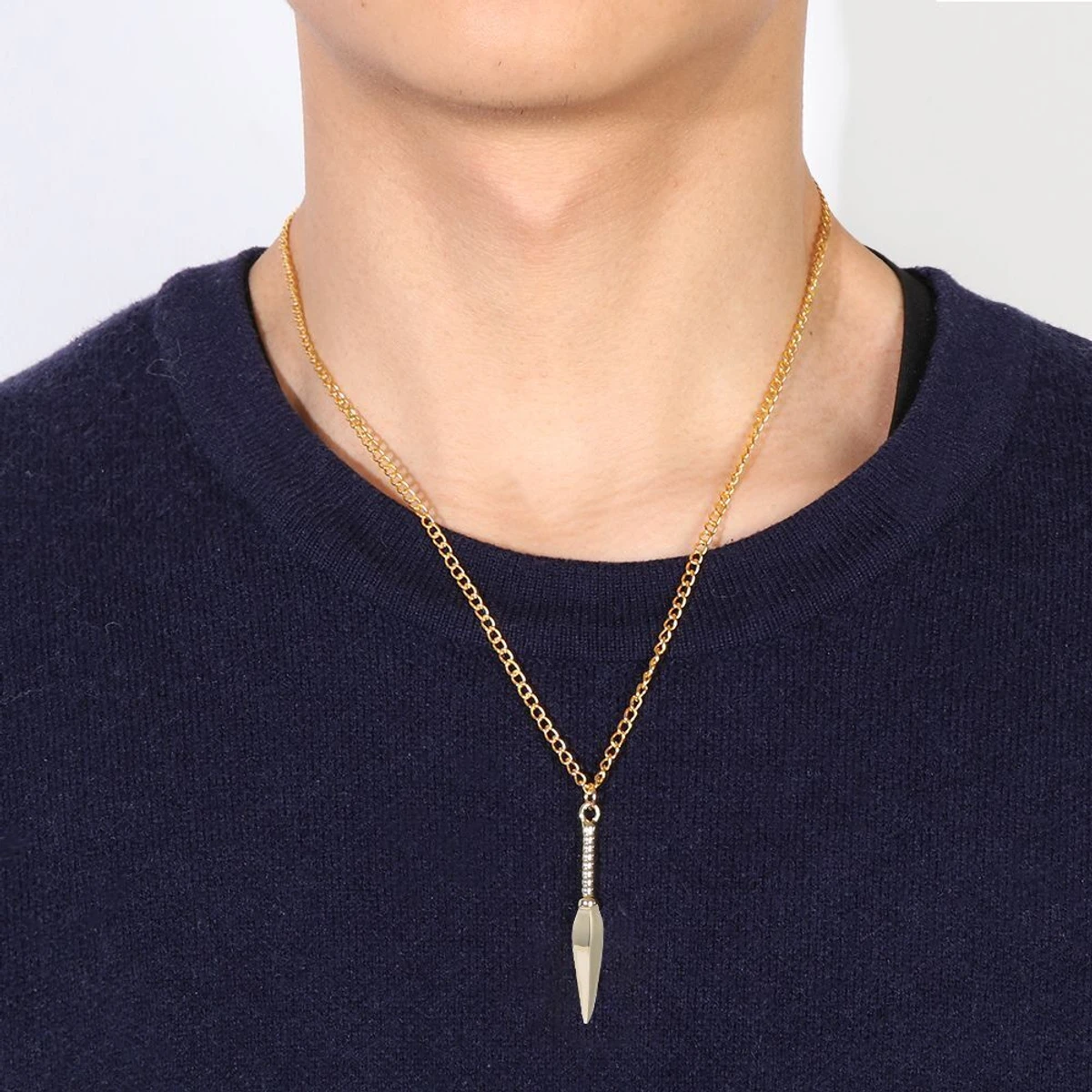 Stainless Steel Men Locket Arrowhead Necklace For Men