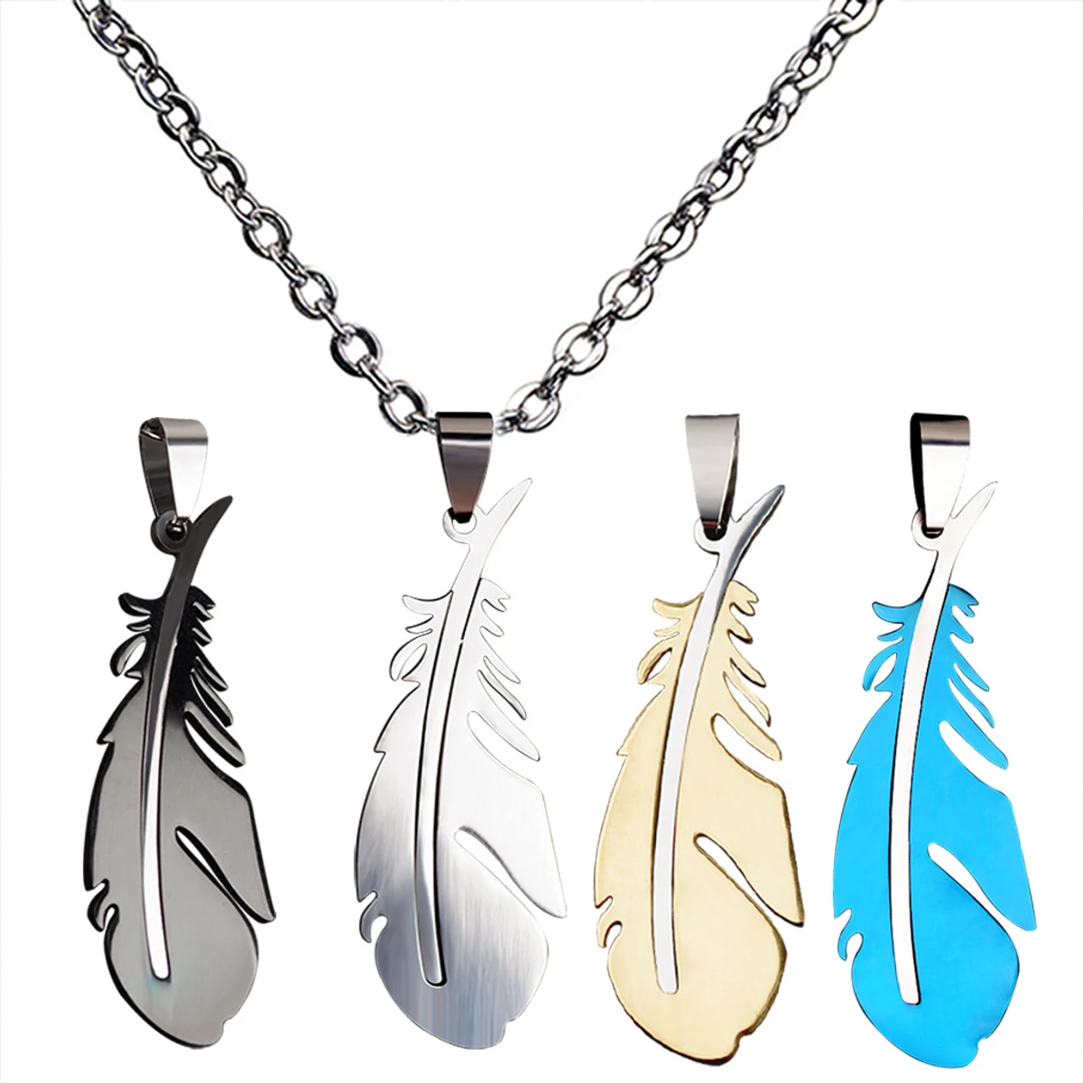Sterling New Peacock Feather Necklace For Men