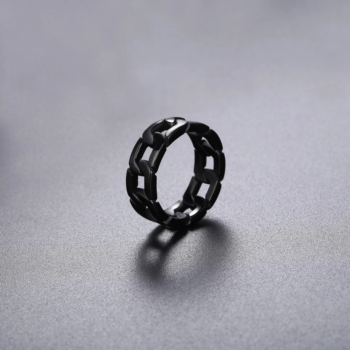 Style Men's Chain Jewelry Ring- Steel Finger Ring