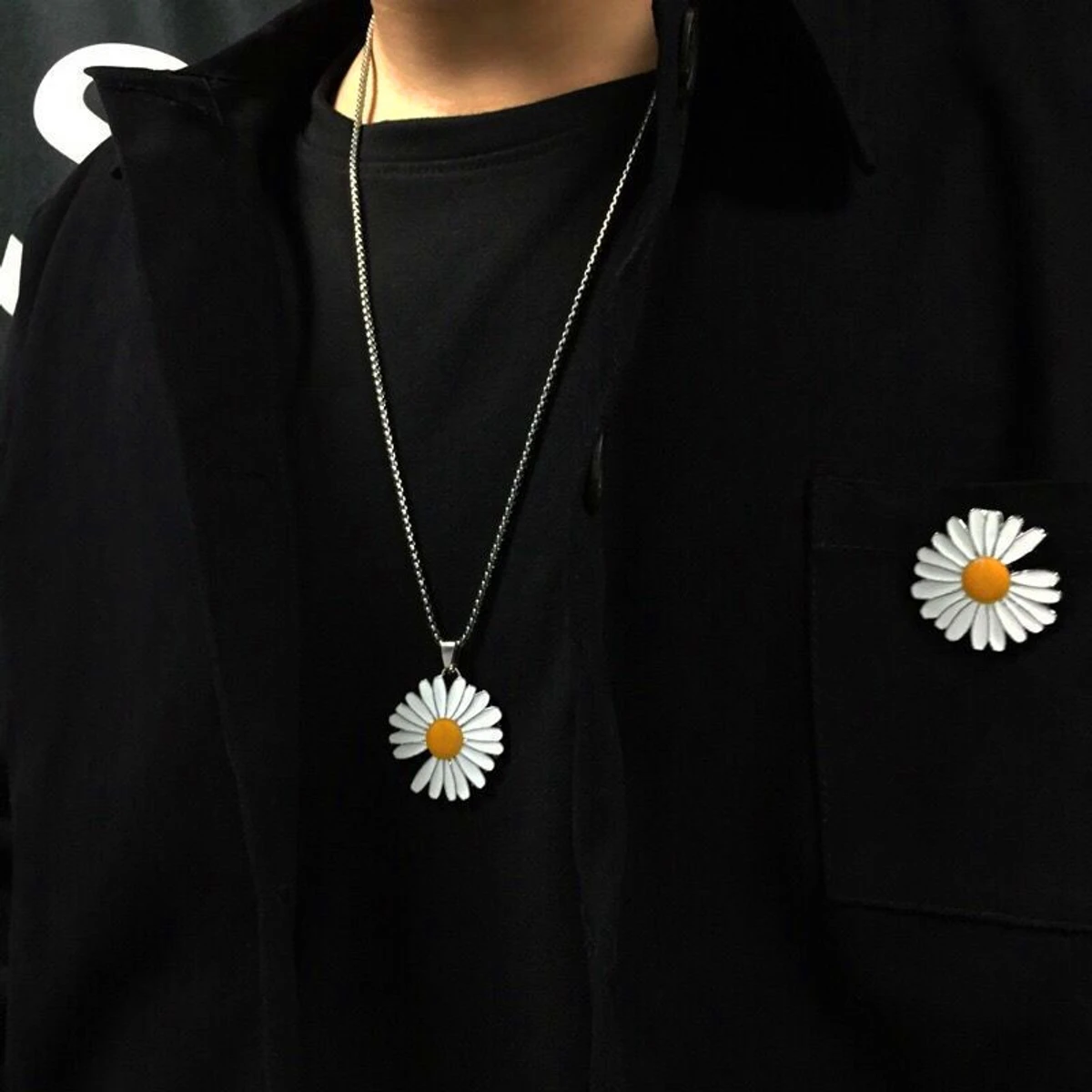 Jual White Necklace Hip Hop Same Pmo Daisy Little Sun For Men & Women