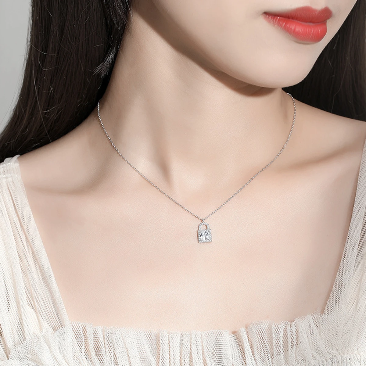 New Stylish Lock Stone Necklace For Woman