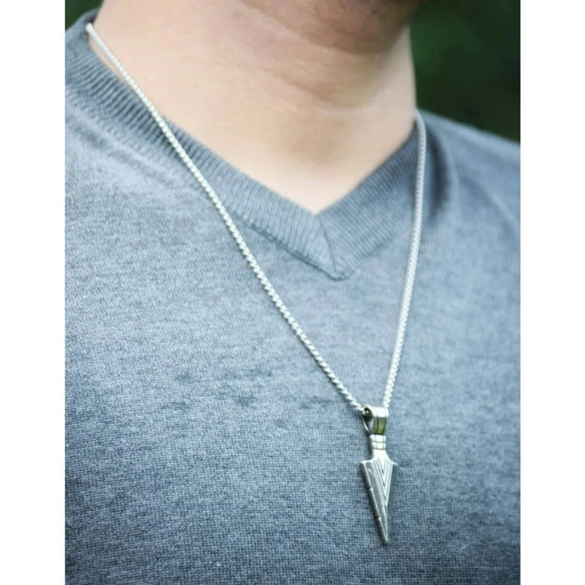 Men's Arrowhead Arrow Stainless Steel Necklace For Men