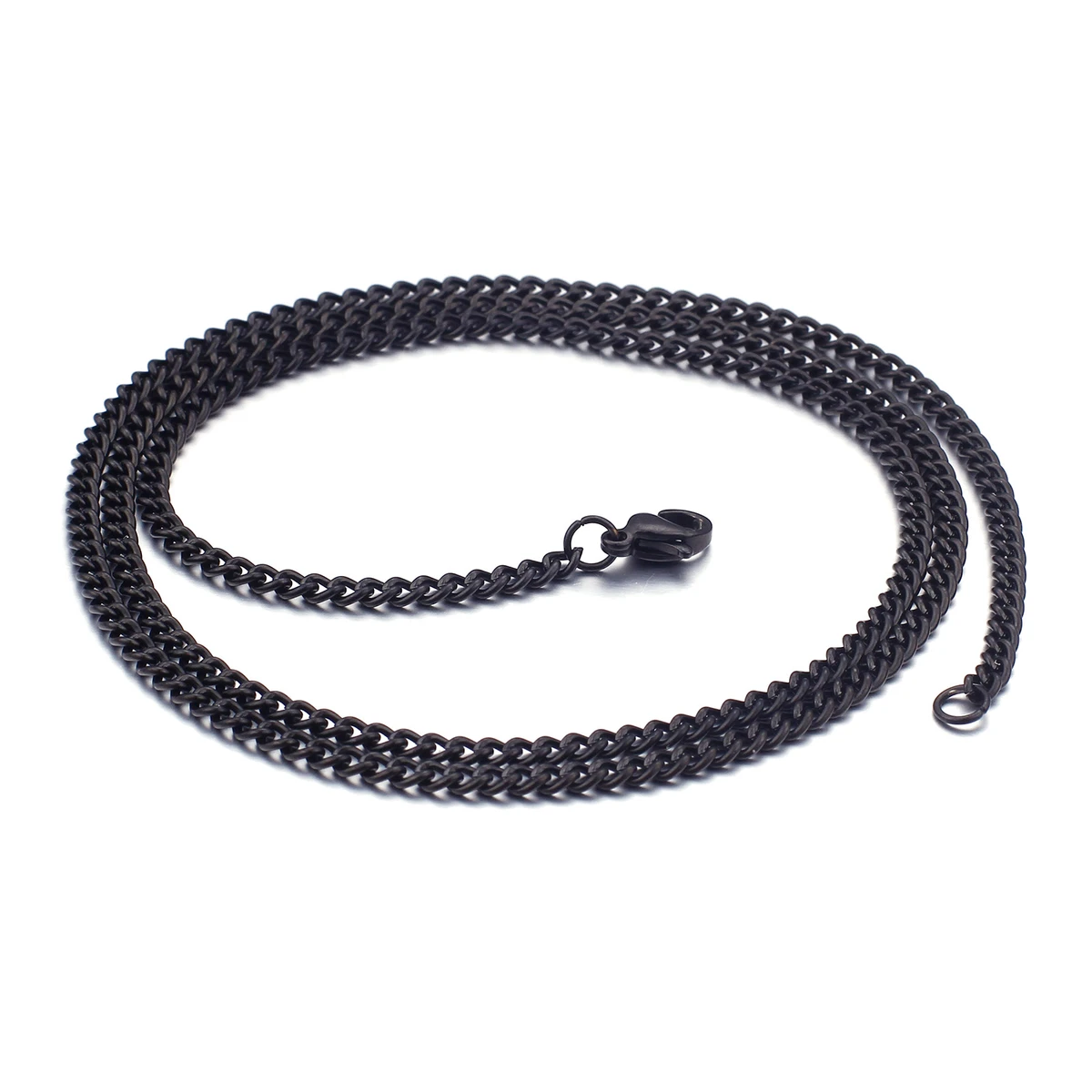 Stainless Steel Cuban Minimalist Black Plated Link Chain For Men