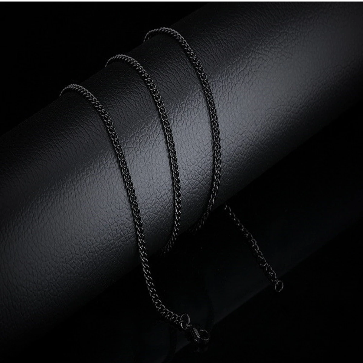 Stainless Steel Cuban Minimalist Black Plated Link Chain For Men