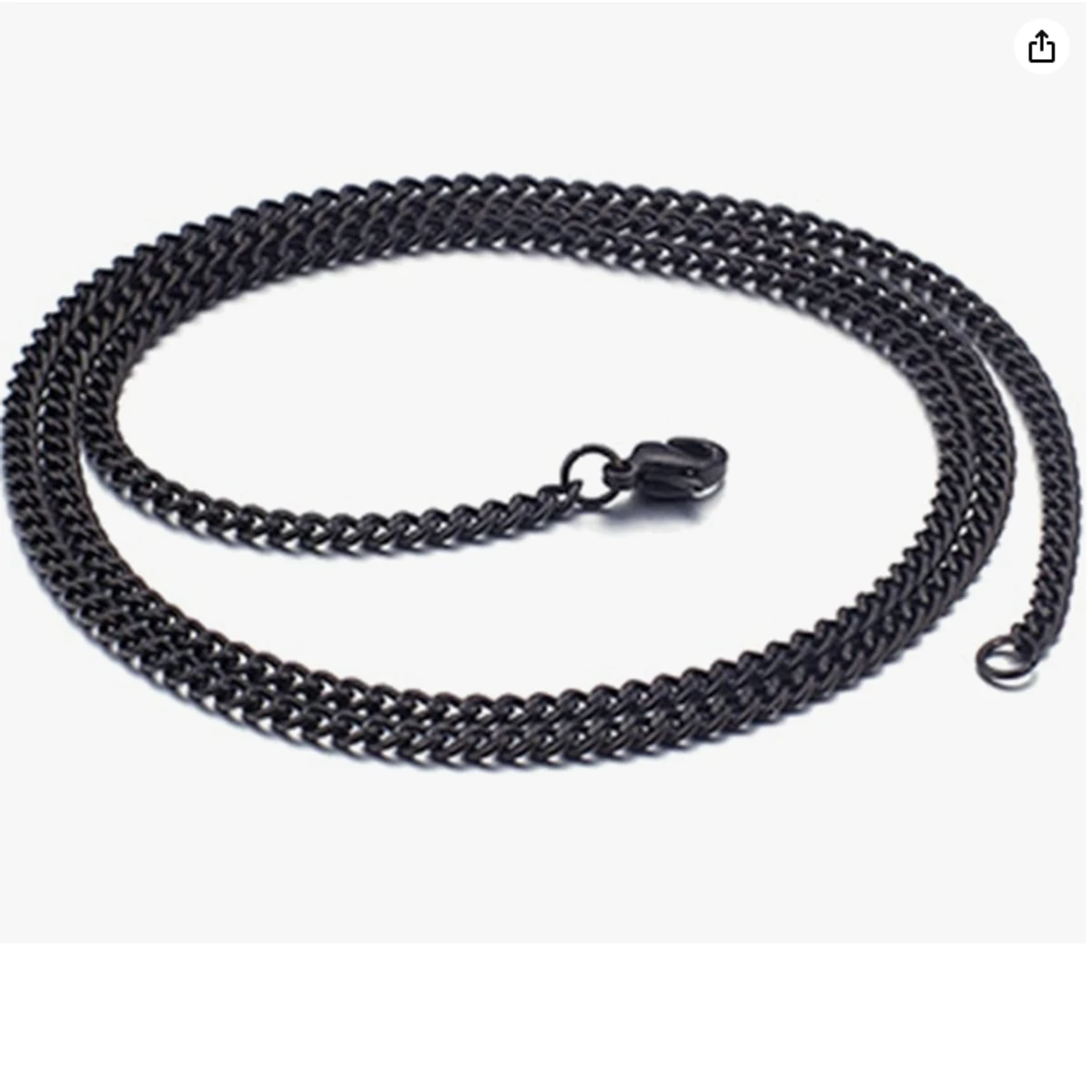 Stainless Steel Cuban Minimalist Black Plated Link Chain For Men