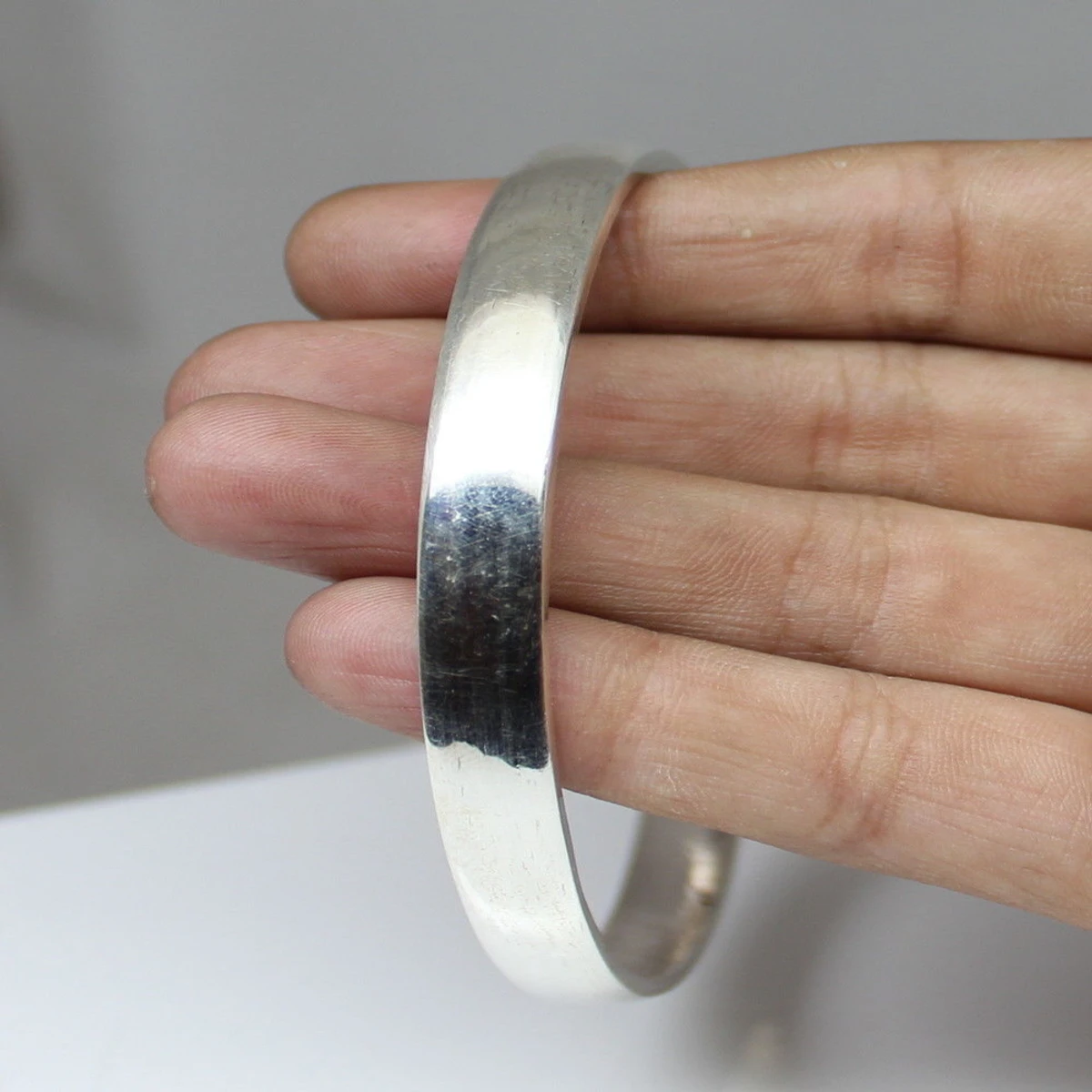 Silver Stainless Steel Cuff Bangles Bracelets for Men & Women