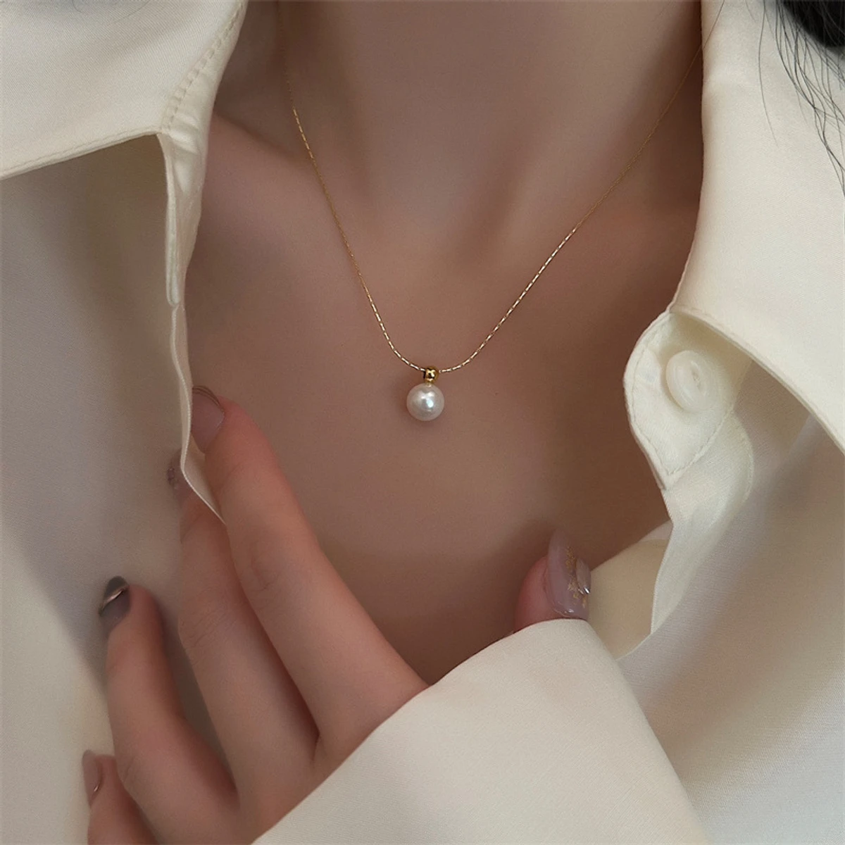 Single Pearl Necklace For Woman