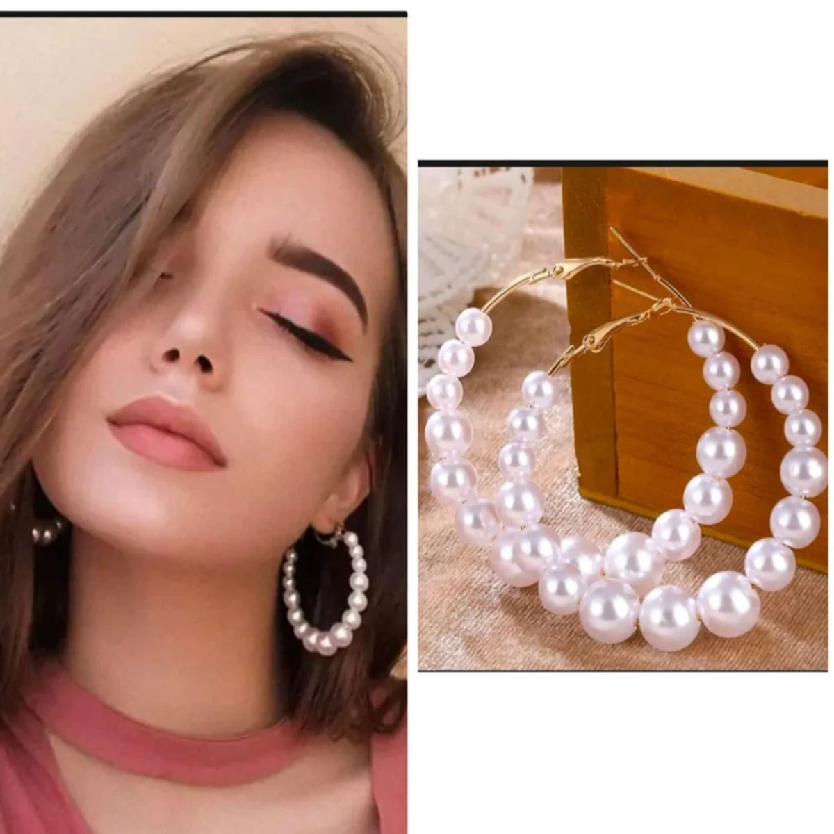 Pearl Drop Earrings For Girls and Women -1 Pair