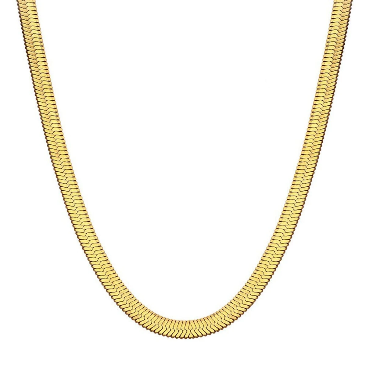 Luxury & Minimalist Flat Snake Golden Chain Necklace