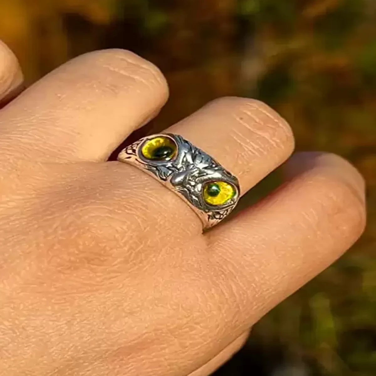 Owl Face Design Adjustable Unisex Fashion Finger Ring