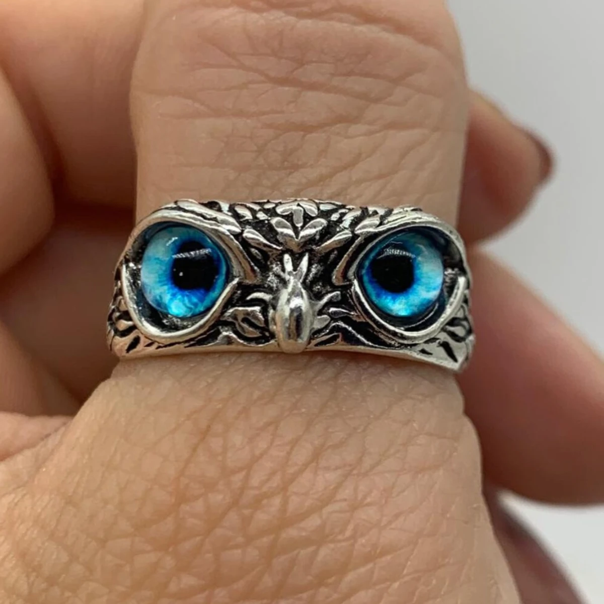 Owl Face Design Adjustable Unisex Fashion Finger Ring