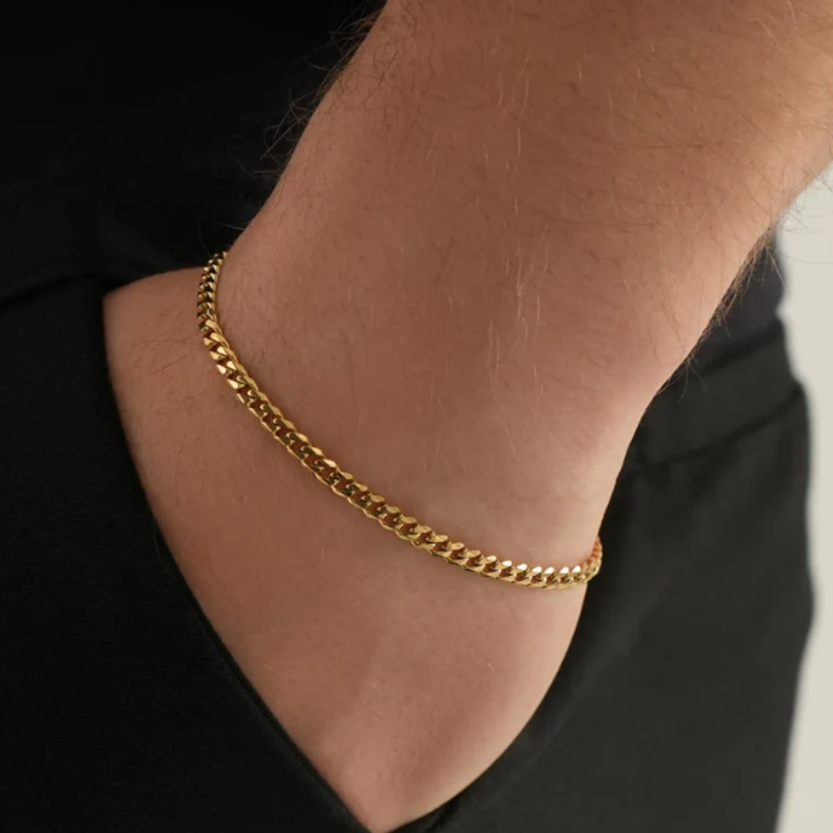 Fashionable New Steel Bracelet For Men- Golden