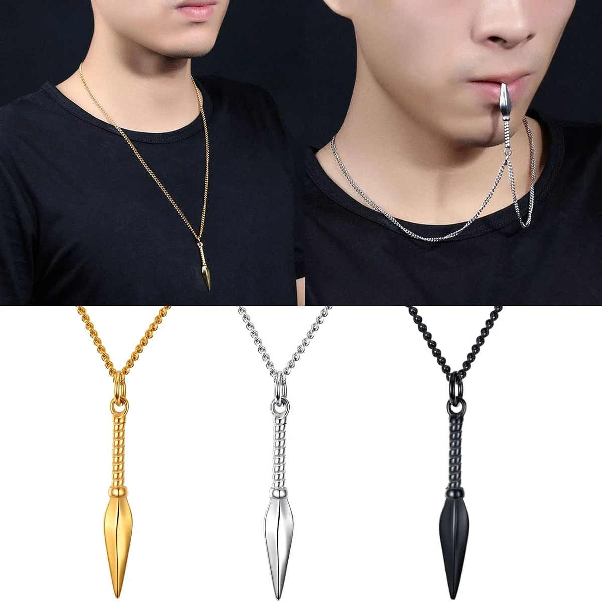 Fashion Titanium Steel Spear Necklace inches Chain Necklace