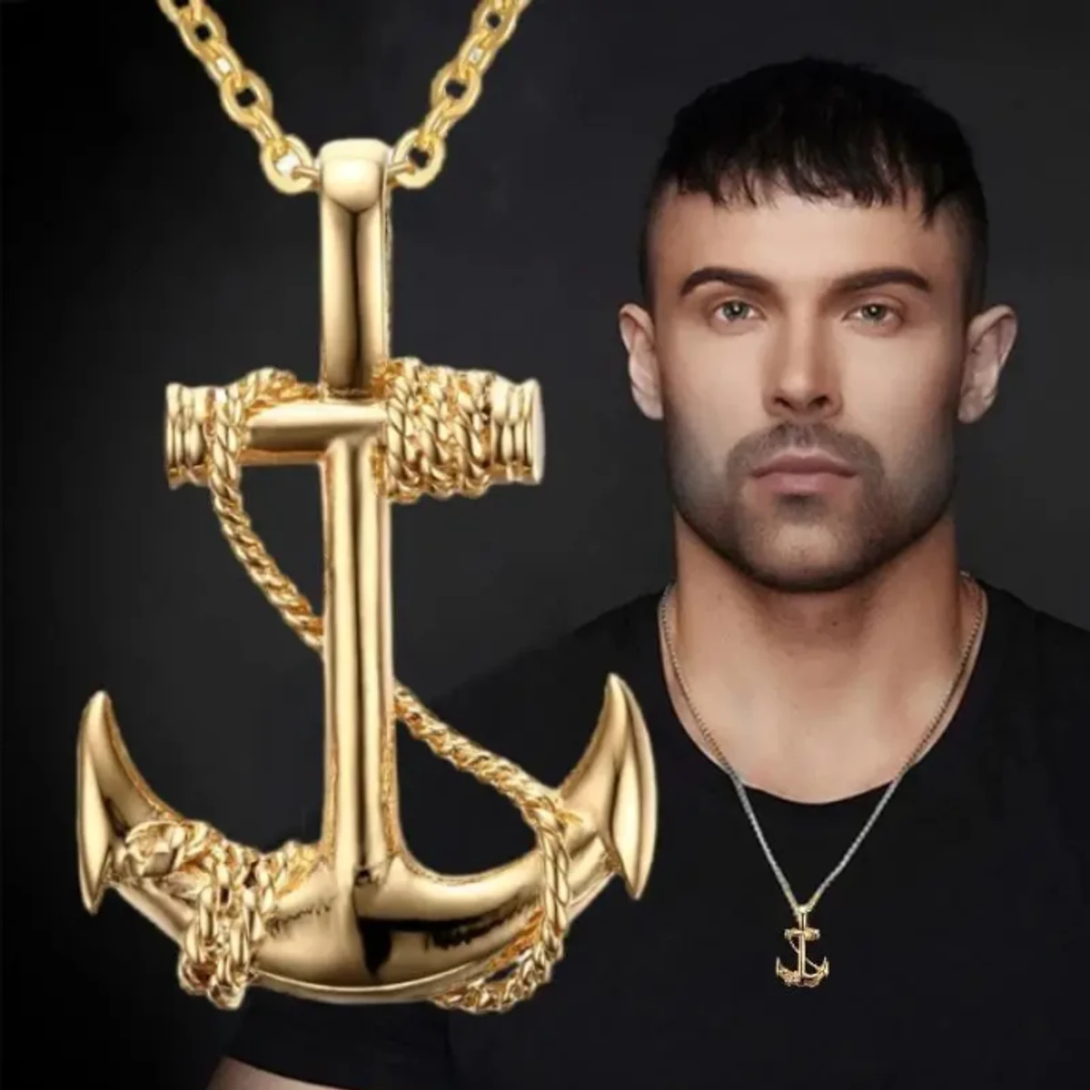 Men's Pirates Anchor Necklace Hip Hop Vintage Necklace Jewelry Gift